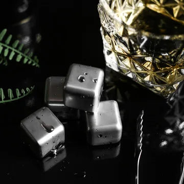 2/4/6/8pcs Stainless Steel Ice Cubes Metal Quick-Frozen Ice Wine Beer Cooler Chiller Whiskey Stones Keep Cold Longer Bar Tools